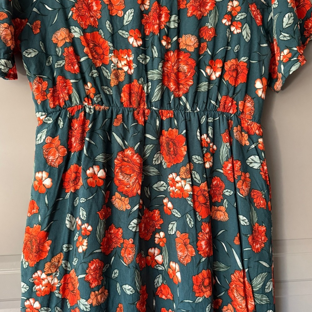 Baltic‎ Born Botega Jade Floral Midi Dress, Green Orange, L(NWOT) - Picture 9 of 15